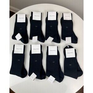 Calvin Klein Men's Dress Socks Lot - 8 Pairs Ultra Fit Black NEW